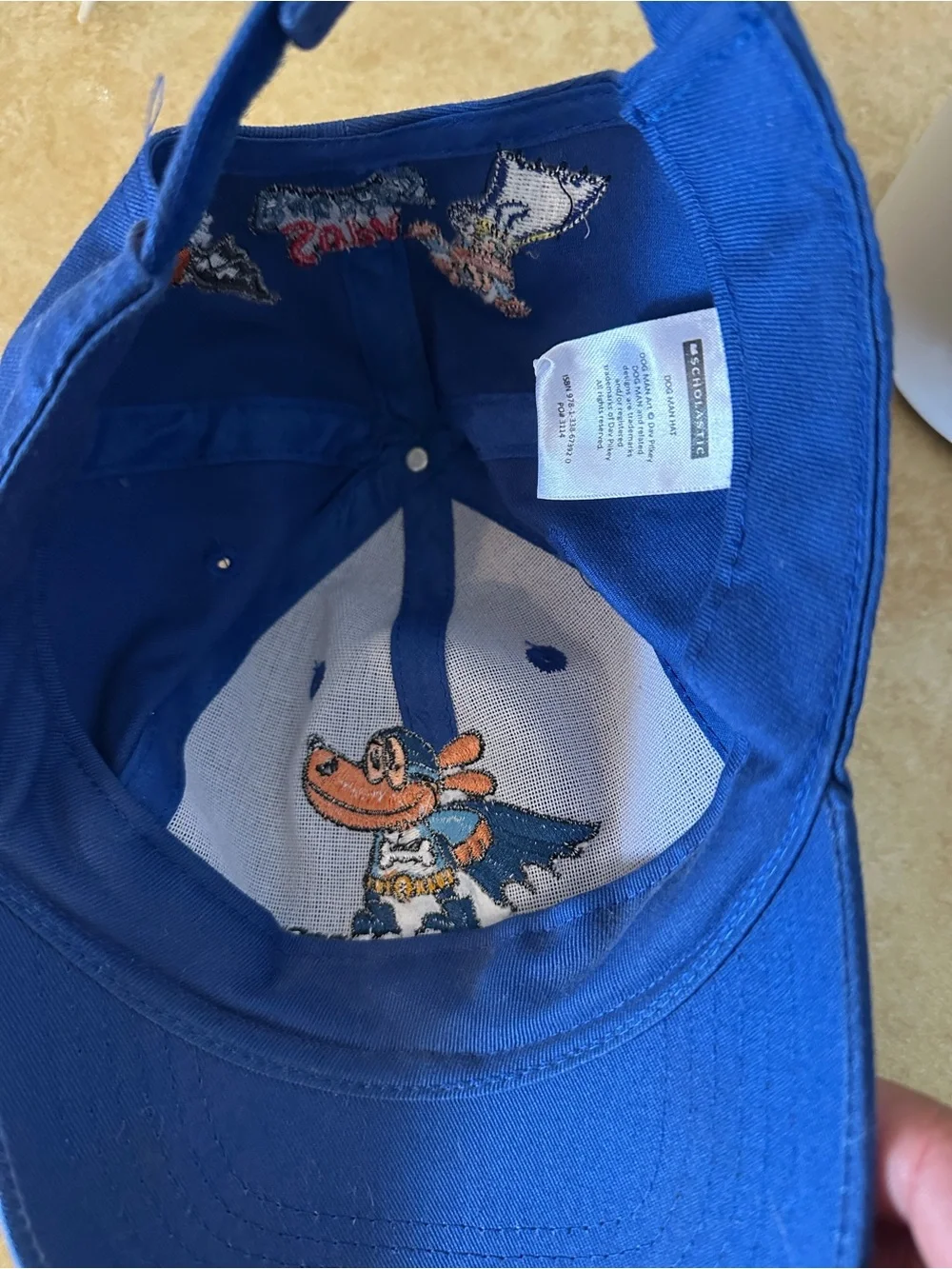 Scholastic Dog Man Hat Blue Youth Adjustable Snapback Graphic Cap